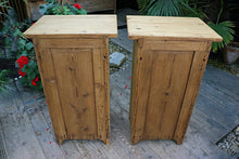 ❤️ Large Original Pair Old Pine Bedside Cabinets/ Cupboards/ Lamp Tables ❤️