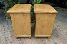 😍 Lovely! Original 'Chunky' Pair Old Antique Pine Bedside Cabinets/ Cupboards 😍
