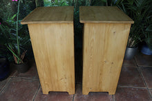 😍 WOW! Original Pair Old Pine Bedside Cabinets/ Cupboards/ Lamp Tables 😍