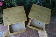 💕 Fab! Pair Original Old Pine Bedside Cabinets/Cupboards/Lamp Tables 💕