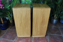 ❤️ Unusual Slim Pair Old Pine Bedside Cabinets/ Cupboards/ Lamp Tables ❤️