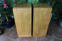 ❤️ Unusual Slim Pair Old Pine Bedside Cabinets/ Cupboards/ Lamp Tables ❤️