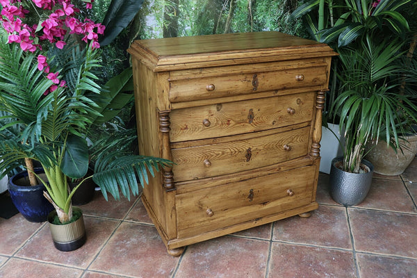 🤩 OMG! Quality! Very Unusual Victorian Old Pine Chest Drawers/ Sideboard 🤩