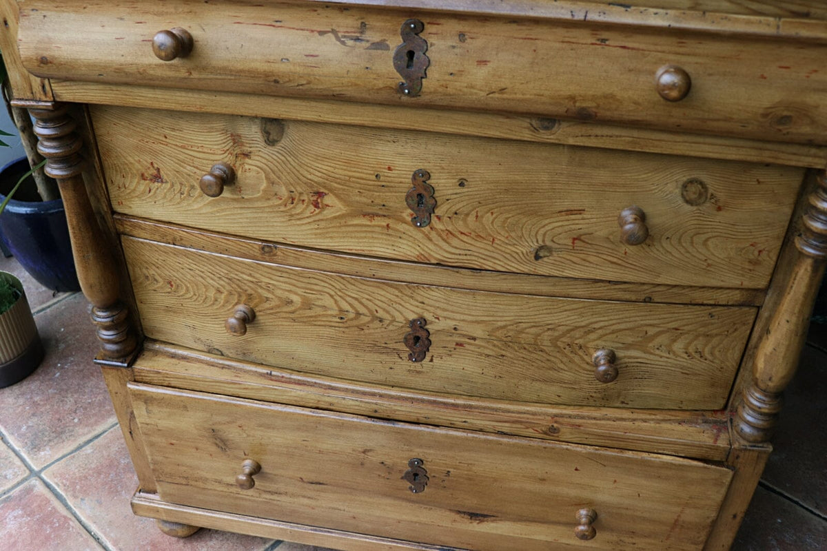 🤩 OMG! Quality! Very Unusual Victorian Old Pine Chest Drawers/ Sideboard 🤩