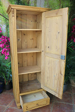 😍 Very Old! Pine Tall Slim Cupboard-Linen/ Larder/ Housekeeping/ Wardrobe 😍