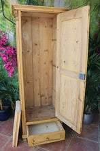 😍 Very Old! Pine Tall Slim Cupboard-Linen/ Larder/ Housekeeping/ Wardrobe 😍