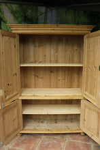 💖 WOW! BIG! Old Pine 4 Door Cupboard-Linen/ Larder/ Food/ TV Cabinet/ Office 💖