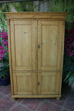 🩷 Lovely! Old Pine Four Door Cupboard-Linen/ Larder/ TV Cabinet/ Office 🩷
