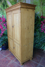 🩷 Lovely! Old Pine Four Door Cupboard-Linen/ Larder/ TV Cabinet/ Office 🩷
