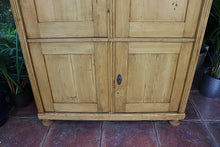🩷 Lovely! Old Pine Four Door Cupboard-Linen/ Larder/ TV Cabinet/ Office 🩷