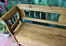 😍 Gorgeous! Genuine Old Pine Victorian Hungarian Box Bench Seat/ Pew 😍