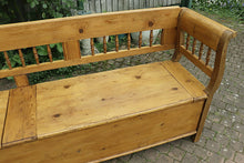 ❤️ WOW! Huge! Genuine Old Pine Hungarian Box Bench Seat/ Pew ❤️