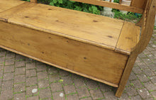 ❤️ WOW! Huge! Genuine Old Pine Hungarian Box Bench Seat/ Pew ❤️