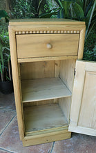 ❤️ Unusual & Slim Single Old Antique Pine Bedside Cabinet/Cupboard/Lamp Table ❤️