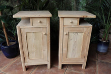 💛 Unusual! Pair Old Mid Century Bedside Cabinets/ Cupboards 💛