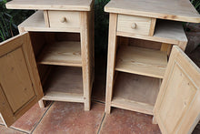 💛 Unusual! Pair Old Mid Century Bedside Cabinets/ Cupboards 💛