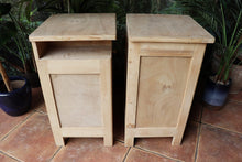💛 Unusual! Pair Old Mid Century Bedside Cabinets/ Cupboards 💛