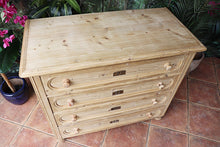 🥰 Big! Old Antique Victorian Pine Chest 4 Drawers/ Sideboard - wax or be painted 🥰