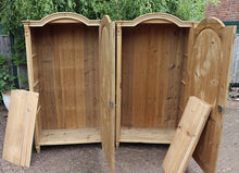 😍 Pair! Old Antique Victorian Pine Cupboards/ Linen/ Larder/ Home Office 😍
