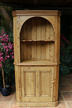 🤩 Lovely! Old Antique Pine One Door Shelved Corner Cupboard/ Cabinet 🤩