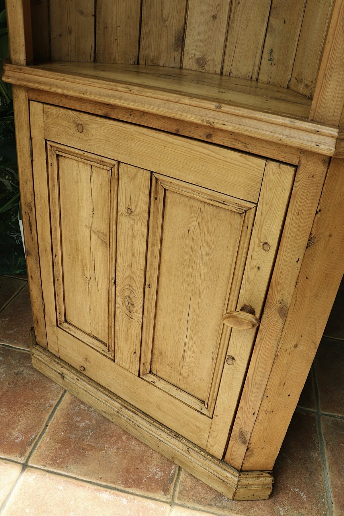 🤩 Lovely! Old Antique Pine One Door Shelved Corner Cupboard/ Cabinet 🤩