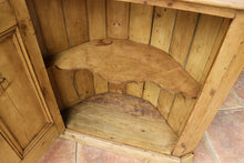 🤩 Lovely! Old Antique Pine One Door Shelved Corner Cupboard/ Cabinet 🤩