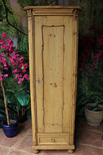 💖 Very Old! Pine Tall Slim Cupboard-Linen/ Larder/ Housekeeping/ Wardrobe 💖