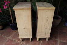 ❤️ WOW! Shallow Pair Old Antique Early 20th C Bedside Cabinets /Cupboards ❤️