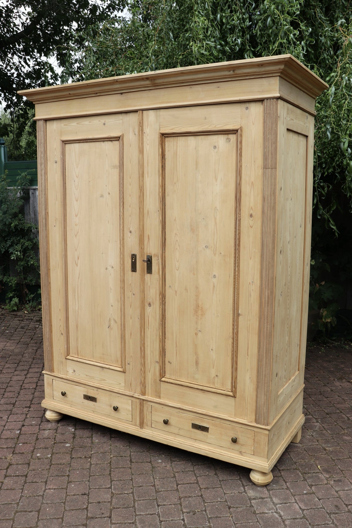🤩 Quality! Large Old Antique Pine Double Knock Down Wardrobe 🤩