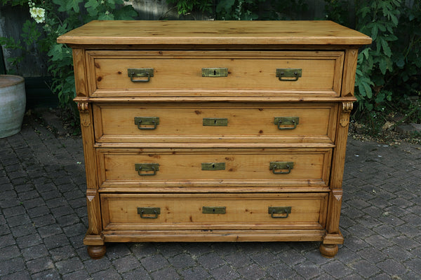 😍 Large Quality Old Antique Victorian Pine Chest of 4 Drawers/ Sideboard 😍