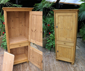 🤩 Lovely! Old Pine 2 Door Cupboard-Linen/Larder/Home Office/Bathroom 🤩