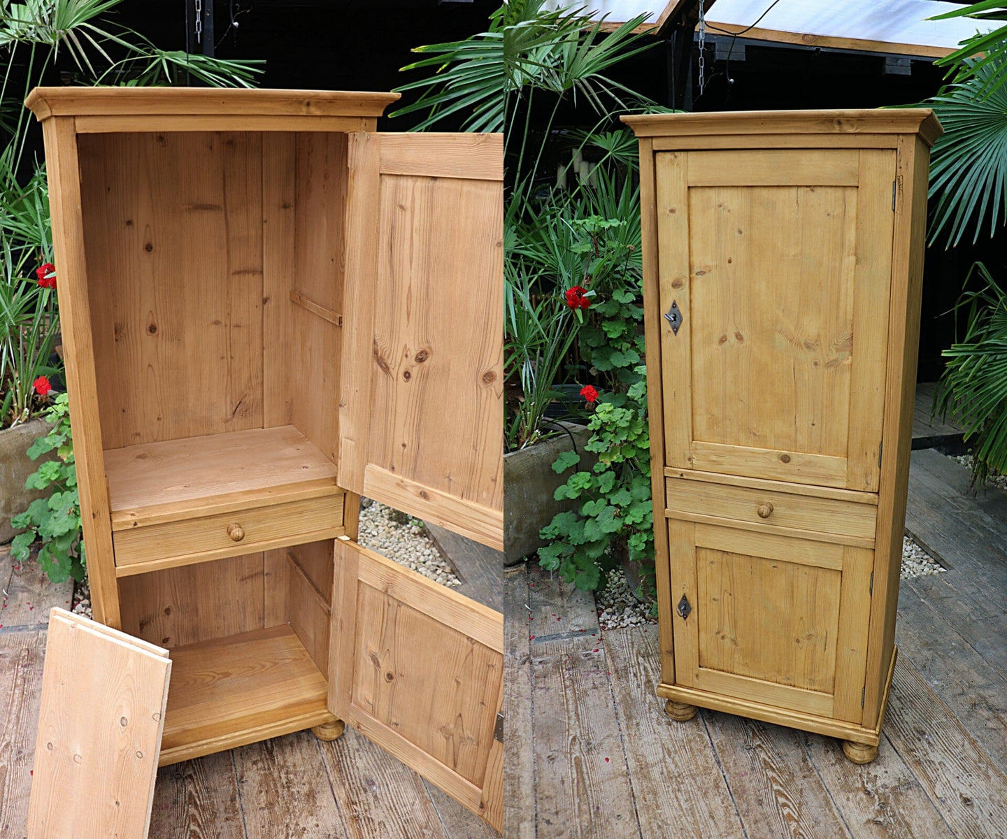 🤩 Lovely! Old Pine 2 Door Cupboard-Linen/Larder/Home Office/Bathroom 🤩