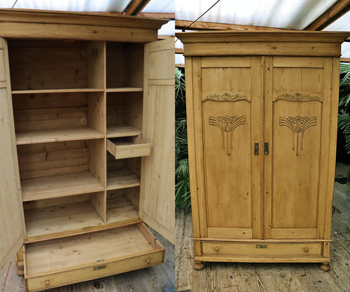 💕 Fantastic! Big Old Pine Combination Wardrobe/ Linen/ Larder/ Kitchen Cupboard 💕 - oldpineshop.co.uk