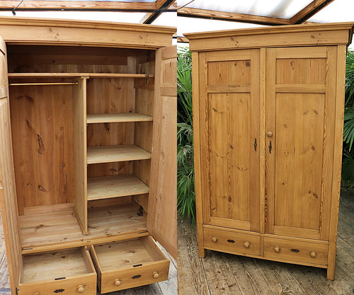 🥰 Fantastic Old Pine Combination Double Wardrobe/ Linen/ Larder/ Cupboard 🥰
