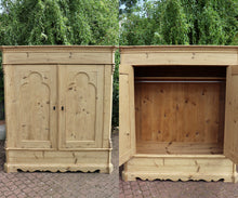 🩷 Big Old Georgian Antique Pine Double Knock Down Wardrobe - Wax/ be Painted  🩷