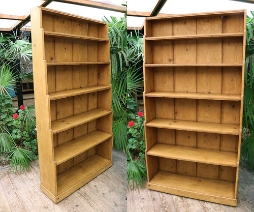 💖 Old Victorian Pine Waterfall Bookshelves - Kitchen/Shop Display Stand 💖 - oldpineshop.co.uk