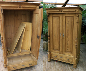 🤩 Superb! Old Pine Wardrobe/ 'Housekeepers' Cupboard-Linen/ Larder/ Food 🤩