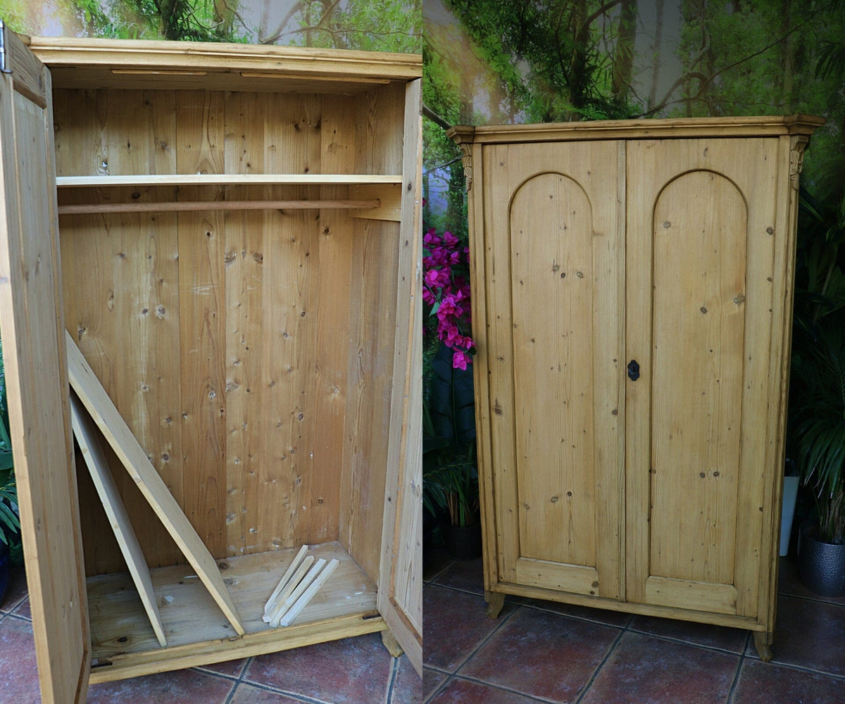 🤩 Lovely! Old Pine Wardrobe/ 'Housekeepers' Cupboard-Linen/ Larder/ Food 🤩