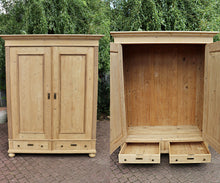 🤩 Quality! Large Old Antique Pine Double Knock Down Wardrobe 🤩