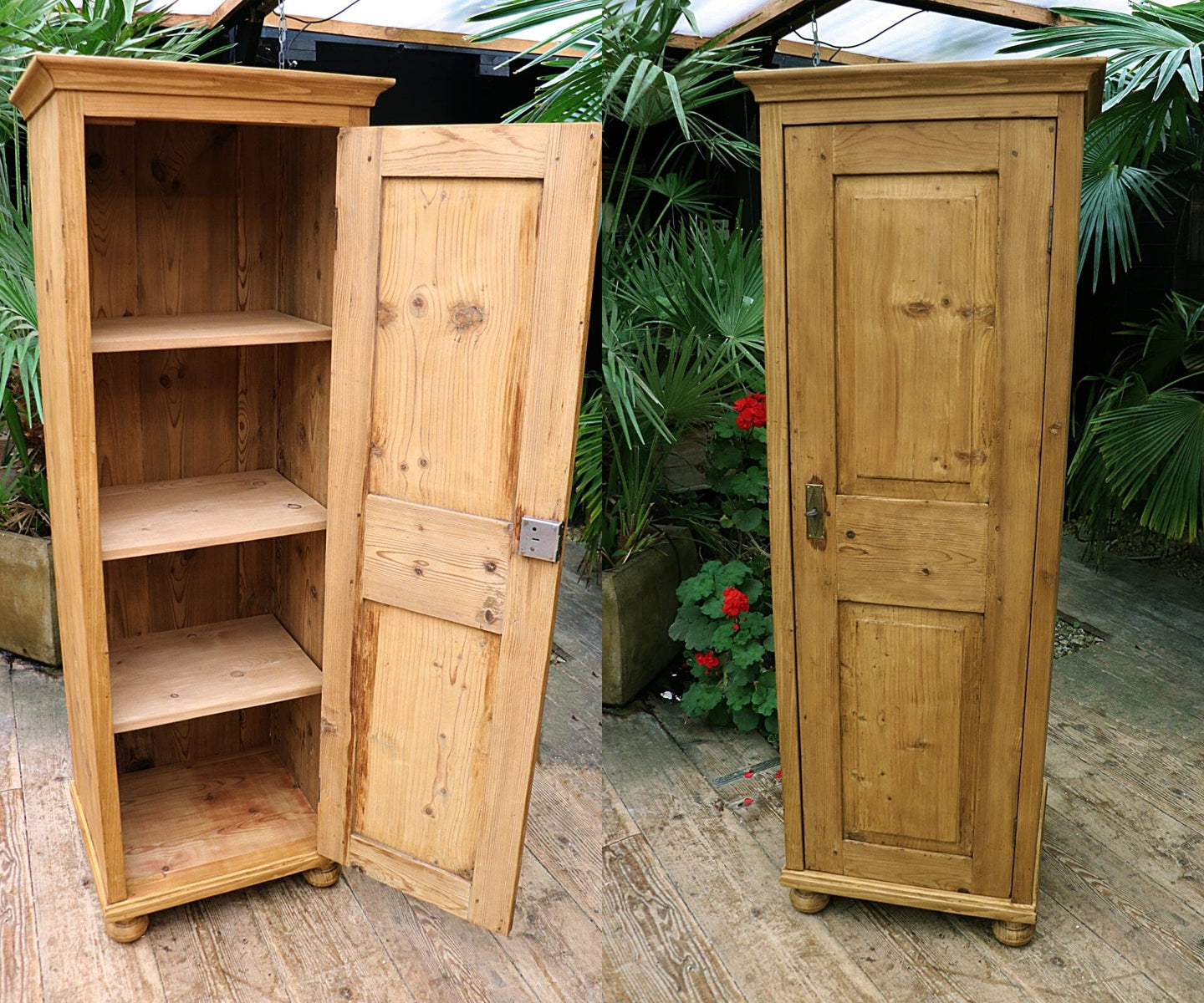 😍 Superb Old Pine Tall Slim Cupboard-Linen/ Larder/ Housekeeping/ Bathroom  😍