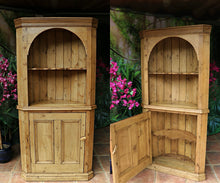 🤩 Lovely! Old Antique Pine One Door Shelved Corner Cupboard/ Cabinet 🤩