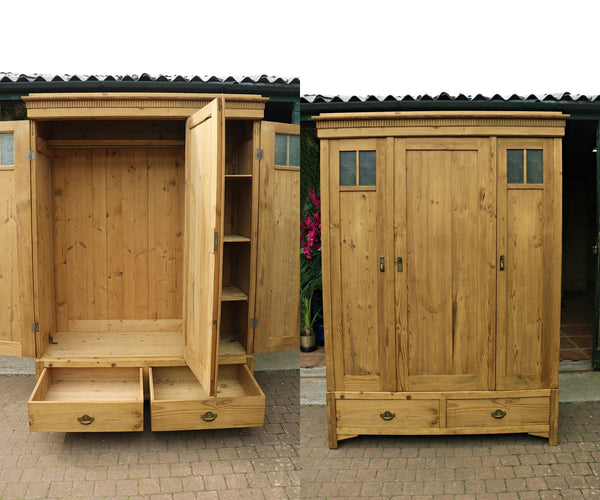 😍 Lovely & Quality Old Pine Triple Knock Down Combination Wardrobe 😍