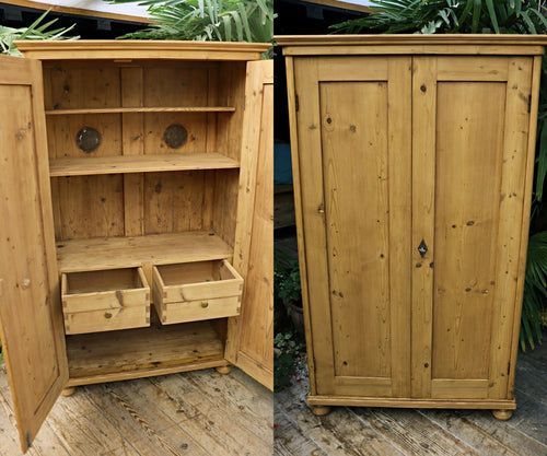 🥰 Beautiful! Old Pine Vented Cupboard With Drawers - Food/ Larder/ Linen 🥰 - oldpineshop.co.uk