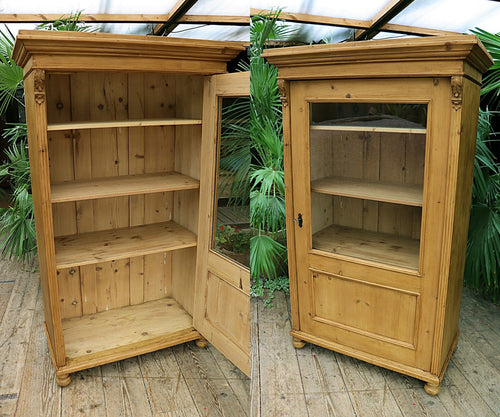 🤩 Gorgeous Old Victorian Pine Glazed Display Cupboard/Cabinet/Linen/Larder 😍 - oldpineshop.co.uk