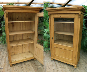 🤩 Gorgeous Old Victorian Pine Glazed Display Cupboard/Cabinet/Linen/Larder 😍 - oldpineshop.co.uk