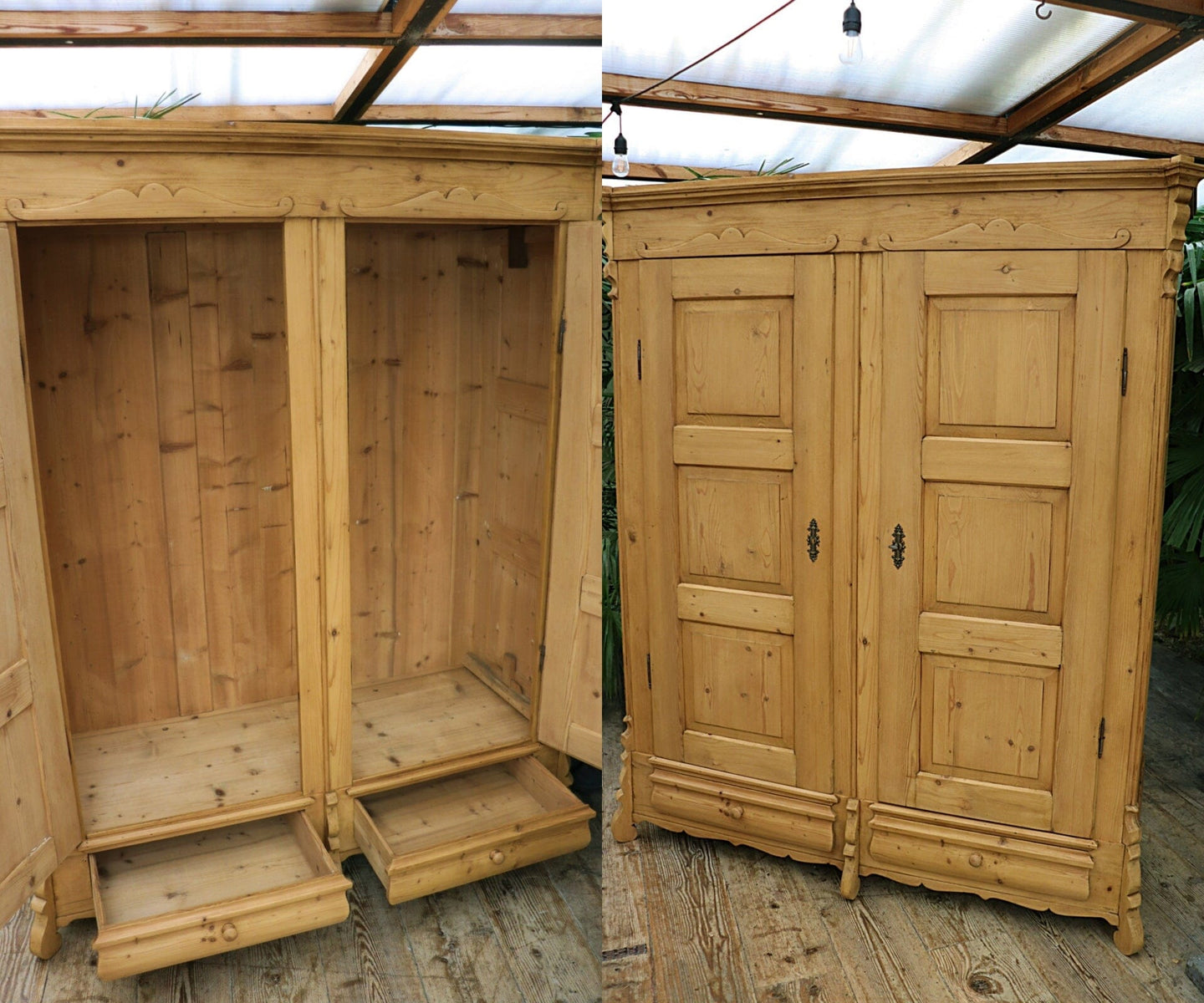 💖 WOW! Quality! Big Old (Georgian!) Pine Double Knock Down Wardrobe 🤩 - oldpineshop.co.uk