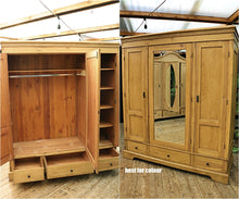 🥰 Mega Storage! Big/Low Old Pine Triple Knock Down Combination Wardrobe 🥰 - oldpineshop.co.uk