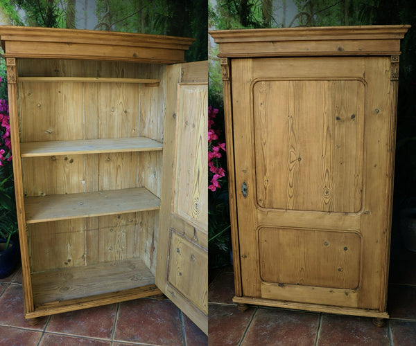 😍 Fantastic! Old Antique Pine Cupboard/ Wardrobe-Linen/ Larder/ Food/ Office 😍