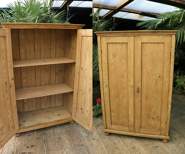 💕 WOW! Old Shelved Pine Cupboard - Linen/ Larder/ Food/ Wardrobe 💕