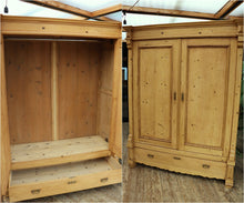 💕 WOW! BIG! OLD ANTIQUE PINE DOUBLE KNOCK DOWN WARDROBE 💕 - oldpineshop.co.uk